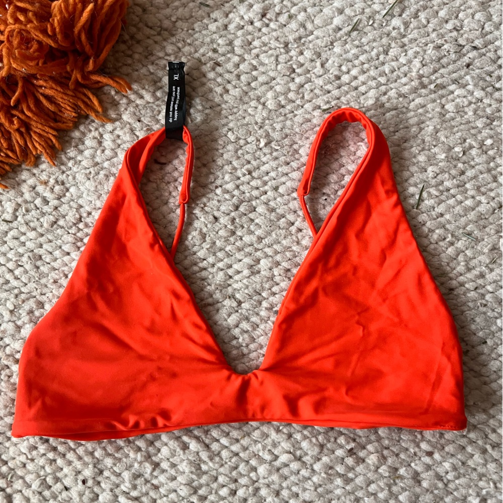 Ark swimwear Scoop bikini top in Tangerine Orange, XL (new with tags)